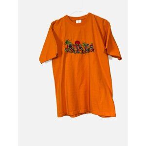 Super T’S Orange Color Jamaican T-Shirt Scoop Neck 100% Cotton Size XL. New